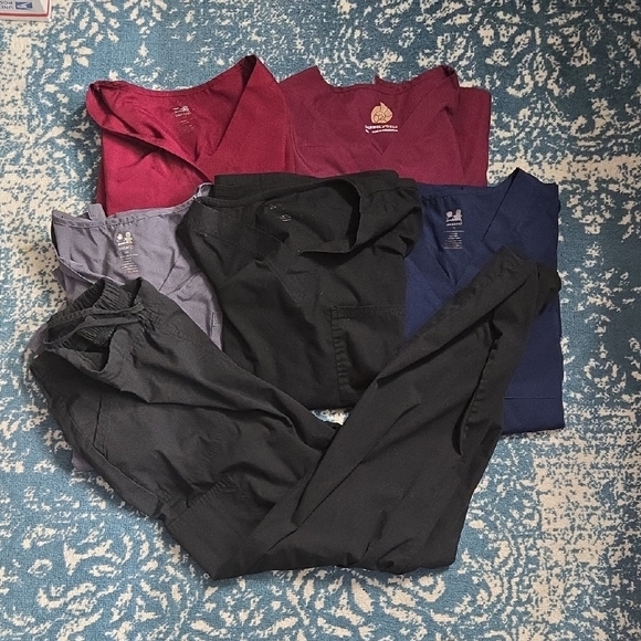 Men's Assorted Scrub Set - Black, Blue, Grey, Burgundy - Picture 1 of 5